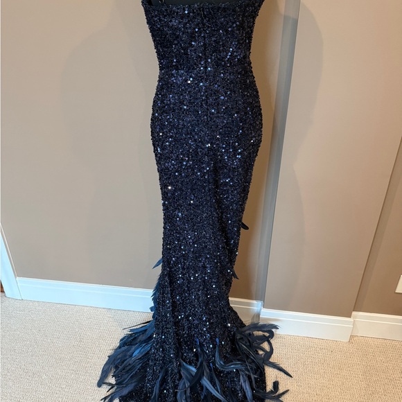 Midnight Blue Sequin Maxi Dress - Picture 4 of 4
